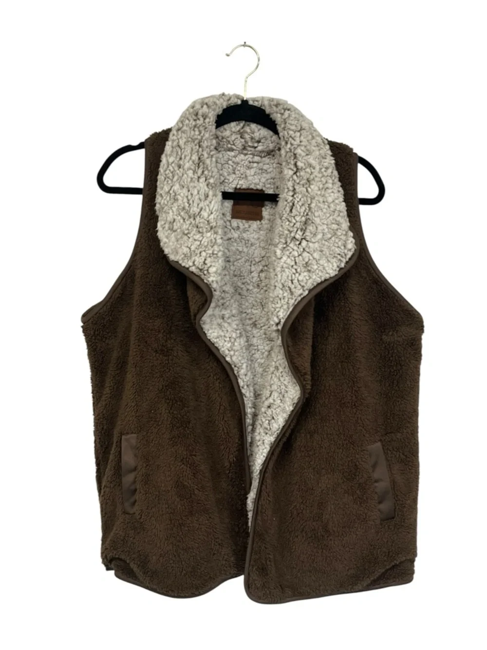 NWT C.C. Exclusive‎ | Heather Brown Reversible Women's Sherpa Vest L